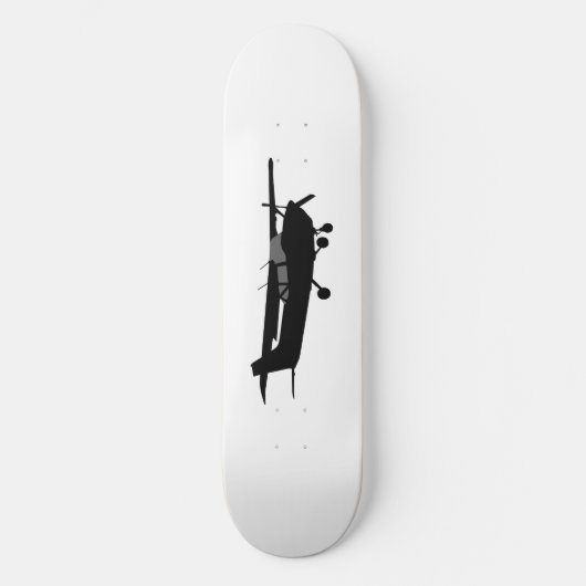 Skateboard Avion classique Cessna noir Silhouette volante (Recto)