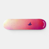 Skateboard Avion de combat, ciel rouge (Horz)