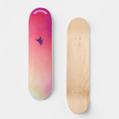 Skateboard Avion de combat, ciel rouge (Recto)