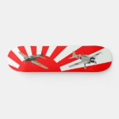 Skateboard Avions de combat japonais avec le drapeau (Horz)