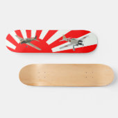 Skateboard Avions de combat japonais avec le drapeau (Horz)