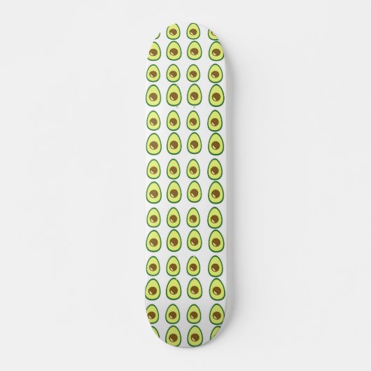 Skateboard Avocat vert tranché sur blanc (Devant)