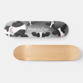 Skateboard Avoir une vache Tan Black White Grey Animal (Horz)
