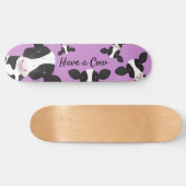 Skateboard Avoir une vache violet noir animal blanc illustrat (Horz)