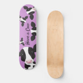 Skateboard Avoir une vache violet noir animal blanc illustrat (Recto)