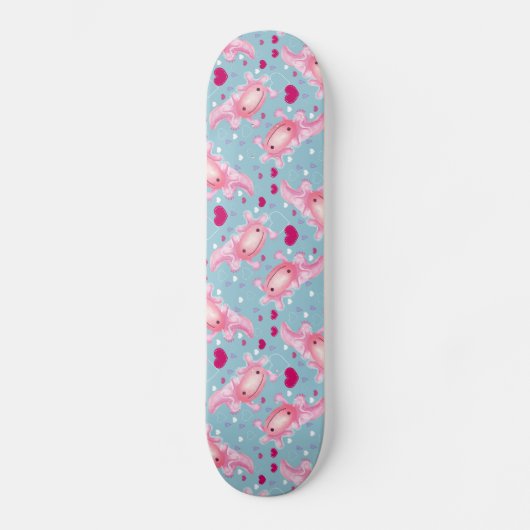 Skateboard Axolotl Love rose (Recto)