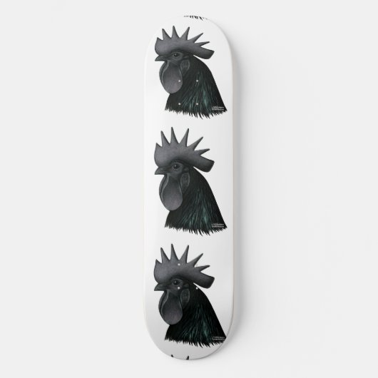 Skateboard Ayam Cemani Rooster Head (Recto)