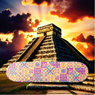 Skateboard Aztec Espagnol Carrelage Méditerranéen Ski