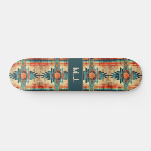 Skateboard Aztec Navajo Grunge Monogramme (Horz)