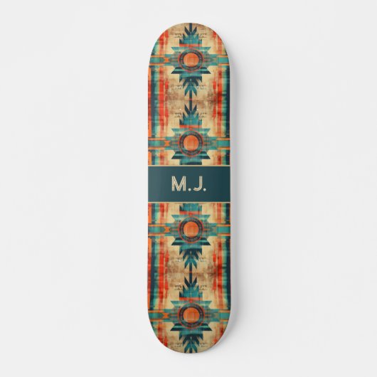 Skateboard Aztec Navajo Grunge Monogramme (Devant)