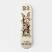 Skateboard B3 Three Bunnies 3D Illusion  (Devant)