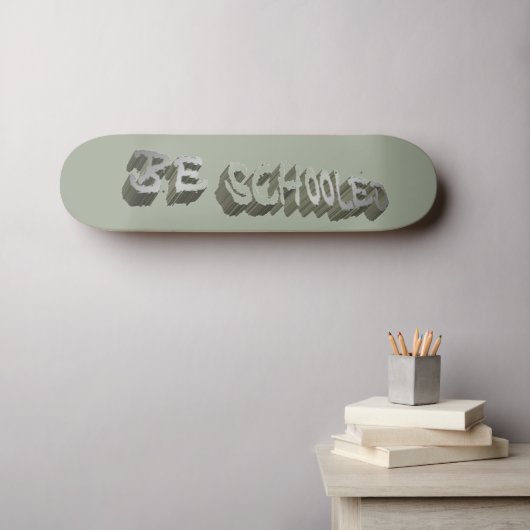 Skateboard B. Gris-Blanc (Art mural (Horz))
