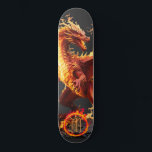 Skateboard *~* Bague de feu AP88 Élément Fierce Dragon<br><div class="desc">(Code de recherche AP88 pour trouver des articles similaires ) Transfert facile vers d'autres produits Zazzle. DRAGON Élément Élémentaire avec ANNEAU de FEU / FLAMESS et MONOGRAMME INITIAL pour votre nom - Conserver ou modifier ou supprimer le texte. Cette Fierce Popular skateboard de tendance chinoise style personnalisé pro Element Dragon...</div>