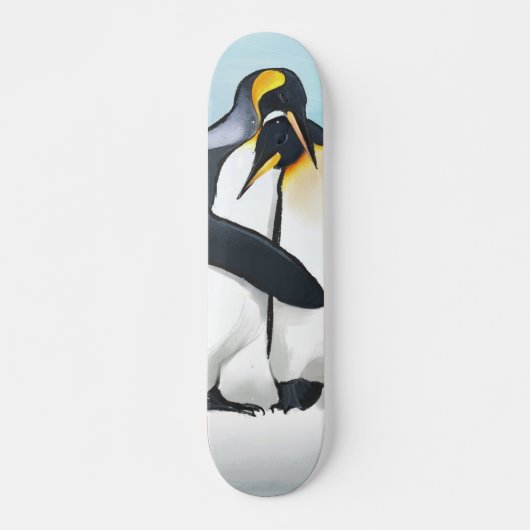 Skateboard Baisers d'amour de pingouin (Devant)