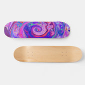 Skateboard Balayage Abstrait rétro violet et orange (Horz)