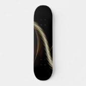 Skateboard Balayage Doré sur Fond Noir (Devant)