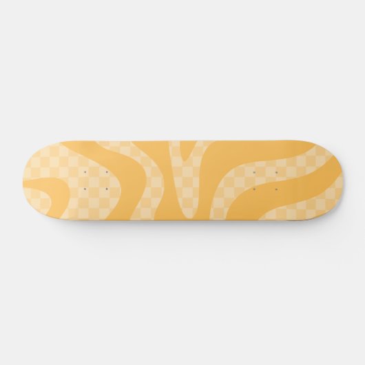 Skateboard Balayage esthétique rétro Check Mustard Jaune (Horz)