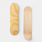 Skateboard Balayage esthétique rétro Check Mustard Jaune (Recto)