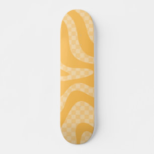 Skateboard Balayage esthétique rétro Check Mustard Jaune