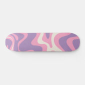 Skateboard Balayage liquide rétro Super rose violet Abstrait (Horz)