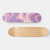 Skateboard Balayage liquide rétro Super rose violet Abstrait (Horz)