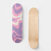 Skateboard Balayage liquide rétro Super rose violet Abstrait (Recto)