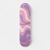 Skateboard Balayage liquide rétro Super rose violet Abstrait (Devant)