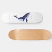 Skateboard Baleia azul de vidro - Blue Glass Whale (Horz)