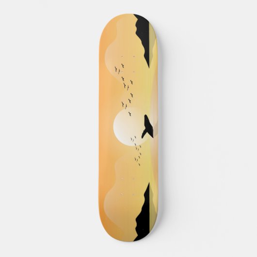 Skateboard Baleine de mer coucher du soleil (Recto)