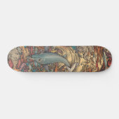Skateboard Baleine de mer psychédélique colorée (Horz)