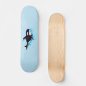 Skateboard Baleine noire et blanche tueuse (Recto)