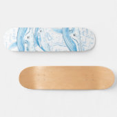 Skateboard Baleines bleues Famille Blanc (Horz)