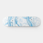 Skateboard Baleines bleues Famille Blanc (Horz)