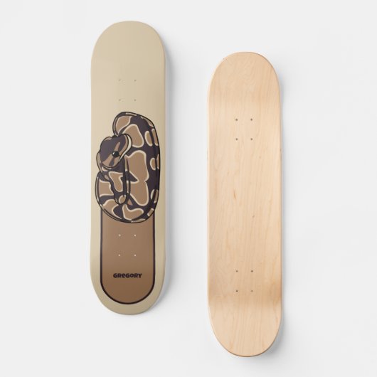 Skateboard Ball Python Snake, Brown et Tan Personnalisé (Recto)