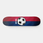 Skateboard Balle de football ; rouge, blanc et bleu (Horz)