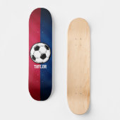 Skateboard Balle de football ; rouge, blanc et bleu (Recto)