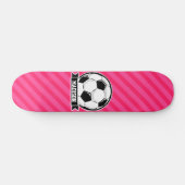 Skateboard Balle de football sur Neon Pink Stripes (Horz)