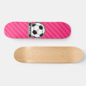 Skateboard Balle de football sur Neon Pink Stripes (Horz)