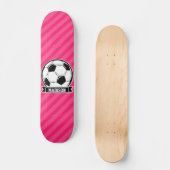 Skateboard Balle de football sur Neon Pink Stripes (Recto)