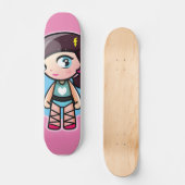 Skateboard ballerine rose mignonne (Recto)