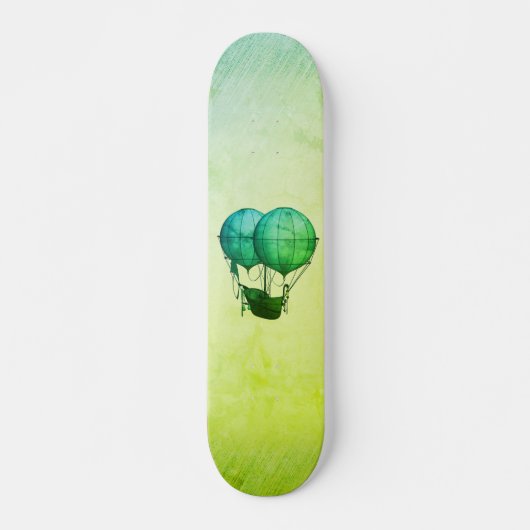 Skateboard Ballons à air chaud Steampunk avec Vert navire (Devant)
