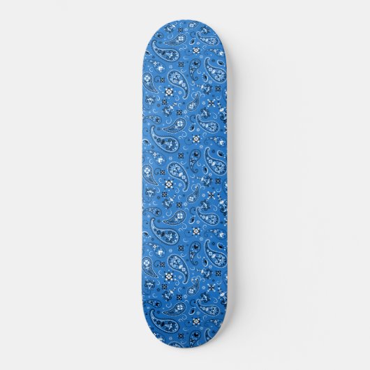 Skateboard Bandana bleu classique Paisley (Recto)