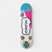 Skateboard Bande dessinée Art Pop Fun (Devant)