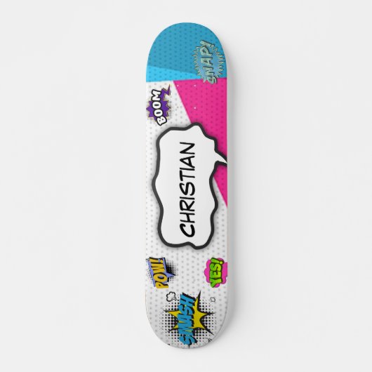 Skateboard Bande dessinée Art Pop Fun (Devant)