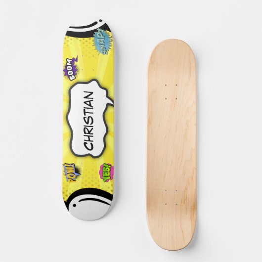 Skateboard Bande dessinée Art Pop Fun (Recto)