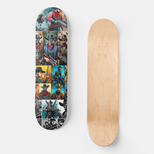 Skateboard bande dessinée de cowboys (Recto)