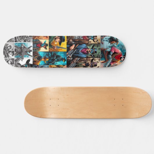 Skateboard bande dessinée de cowboys (Horz)