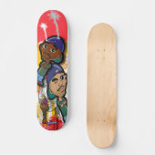 Skateboard Bande dessinée de hip hop d'Afro-américain (Recto)
