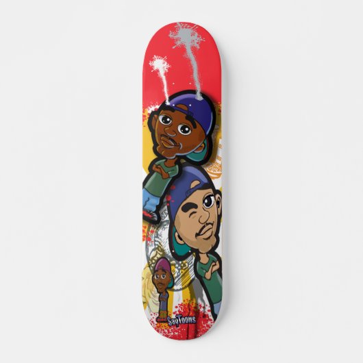 Skateboard Bande dessinée de hip hop d'Afro-américain (Devant)