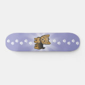 Skateboard Bande dessinée Yorkshire Terrier (cheveux courts (Horz)